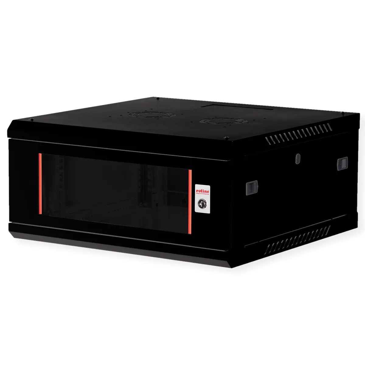 ROLINE Basic Plus - Gehäuse Netzwerkschrank - 600x600 BxT - geeignet für Wandmontage - Jet Black, RAL 9005 - 4U - 48.3 cm (19") 26.21.0288