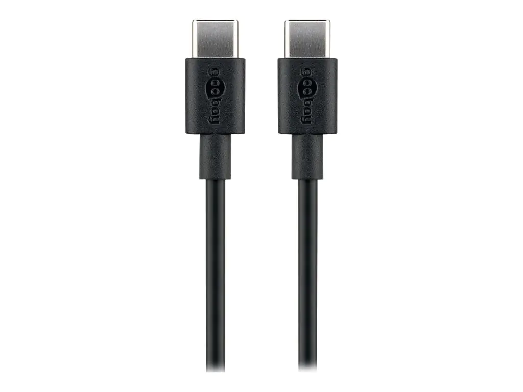 goobay - USB-Kabel - 24 pin USB-C (M) zu 24 pin USB-C (M) - USB 2.0 - 5 V - 3 A - 50 cm - Schwarz