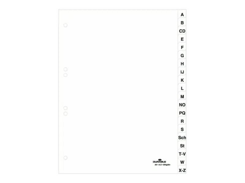 Durable Trennelement - 20 Teile - vorgedruckt: 6150-02
