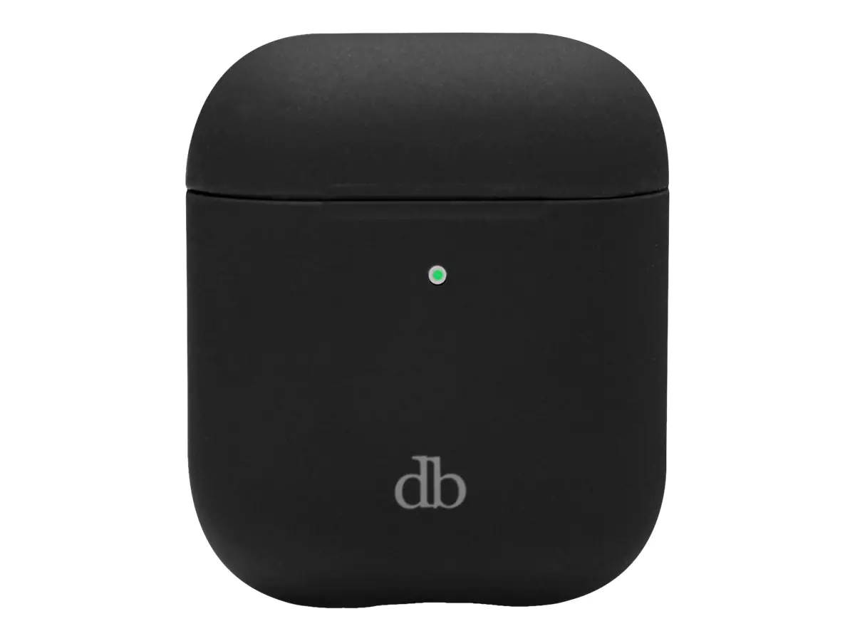 dbramante1928 Costa Rica - Gehäuseabdeckung für kabelloses Earbud-Ladegehäuse - Silikon, recycelter Kunststoff - Night Black - für Apple AirPods (2. Generation)