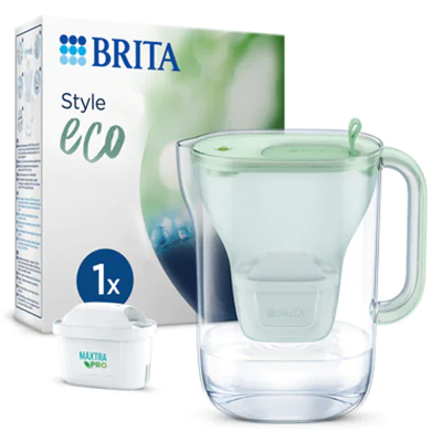 BRITA Filterkaraffe Style eco 2,4l Kunststoff, 60 % biobasiert hellgrün