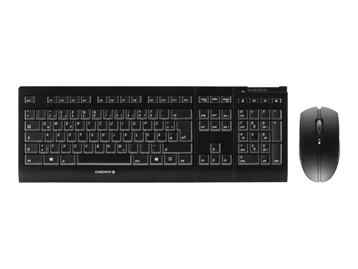 CHERRY B.UNLIMITED 3.0 - Tastatur-und-Maus-Set - kabellos - 2.4 GHz - Deutsch - Tastenschalter: CHERRY SX - Schwarz