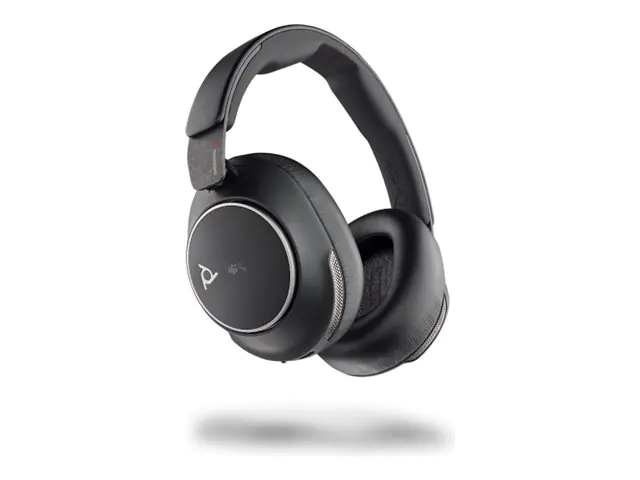 Poly Voyager Surround 80 UC - Kopfhörer mit Mikrofon - ohrumschließend - Bluetooth - kabellos, kabelgebunden - aktive Rauschunterdrückung - 3,5 mm Stecker, Adapter USB-C via Bluetooth - Schwarz - Zertifiziert für Microsoft Teams, Certified for Microsoft T