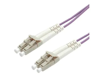 Roline LWL - Patch-Kabel - LC Multi-Mode (M) zu LC Multi-Mode (M) - 15 m - Glasfaser - Duplex - 50/125 Mikrometer - OM4 - violett
