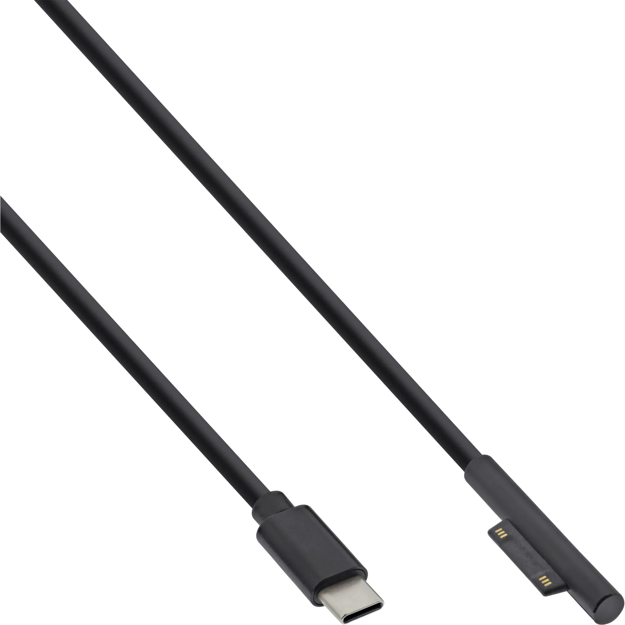 InLine - Stromkabel - 24 pin USB-C (M) zu Microsoft Surface Pro 3-Konnektor (M) - DC 15 V - 3 A - 3 m - Schwarz - für Microsoft Surface Pro (Mitte 2017), Pro 3, Pro 4, Pro 6, Pro 7