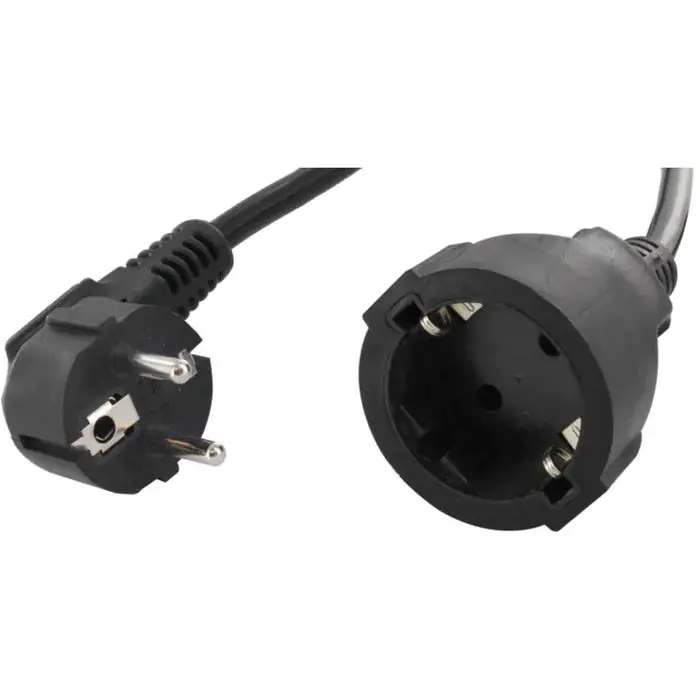 Bachmann Schutzkontakt-Verlängerung, H05VV-F 3G 1,50mm², schwarz, 10,0m