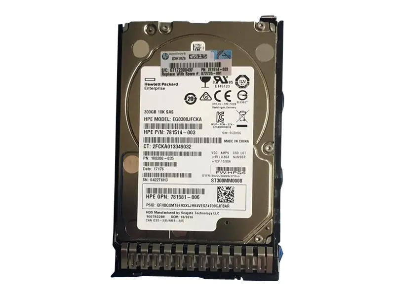 HPE - Festplatte - 300 GB - 2.5" SFF (6.4 cm SFF) - SAS 12Gb/s - 10000 rpm - mit HPE Smart Carrier