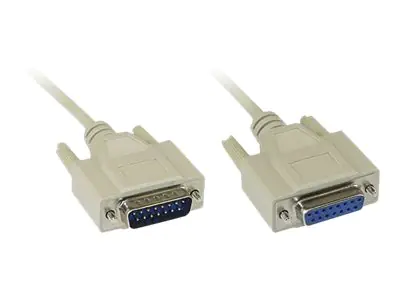 InLine - Serielles Verlängerungskabel - 15 pin D-Sub (DB-15) (W) zu 15 pin D-Sub (DB-15) (M) - 5 m - Daumenschrauben