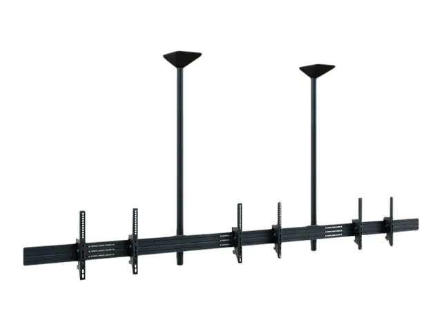 HAGOR comPROnents series - Befestigungskit (2 Stangen, 2 Montagehalterungen, 6 VESA-Adapter, Schiene) - Side-by-Side - für 3 LCD-/Plasma-Konsolen - verriegelbar - Schwarz - Bildschirmgröße: 116.8-165.1 cm (46"-65") - Deckenmontage