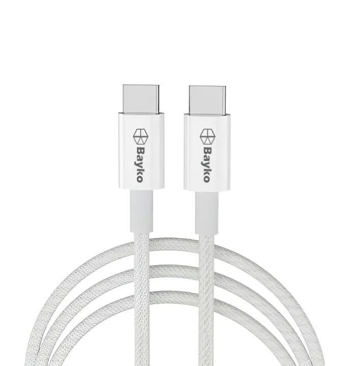 Bayko PERFORMANCE USB-C 2.0 Datenkabel, Ladekabel, Stecker/Stecker, PD 60W, 480Mbps, TPE, weiß, 1m