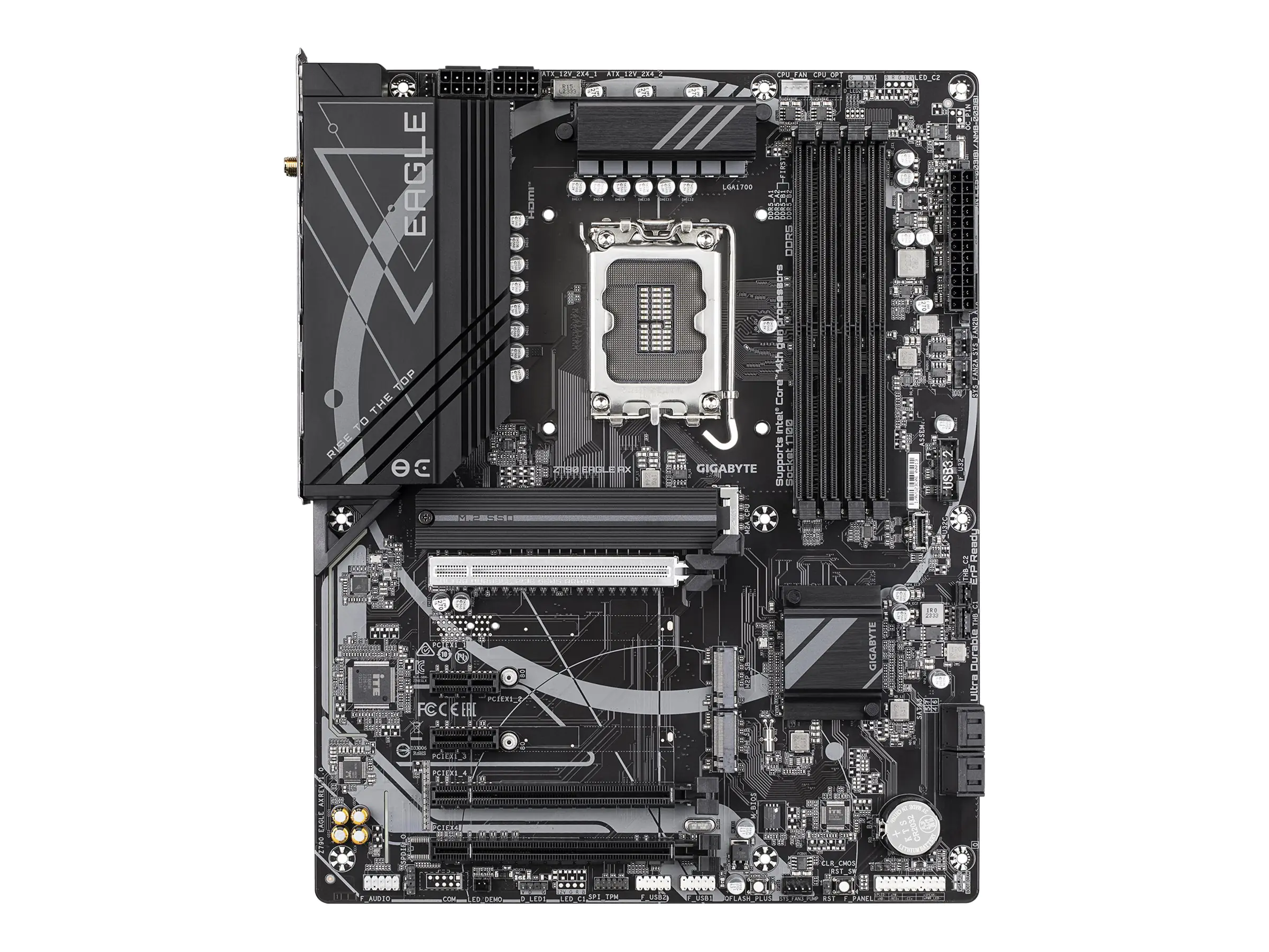 Gigabyte Z790 EAGLE AX - 1.0 - Motherboard - ATX - LGA1700-Sockel - Z790 Chipsatz - USB-C 3.2 Gen2, USB-C 3.2 Gen 1, USB 3.2 Gen 1, USB 3.2 Gen 2 - 2.5 Gigabit LAN, Wi-Fi 6E, Bluetooth - Onboard-Grafik (CPU erforderlich) - HD Audio (8-Kanal)