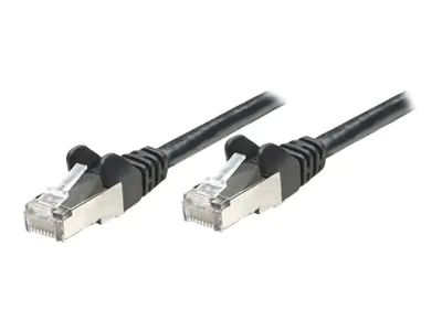 Intellinet Network Patch Cable, Cat5e, 2m, Black, CCA, SF/UTP, PVC, RJ45, Gold Plated Contacts, Snagless, Booted, Lifetime Warranty, Polybag - Patch-Kabel - RJ-45 (M) zu RJ-45 (M) - 2 m - SFTP - CAT 5e - geformt, ohne Haken - Schwarz