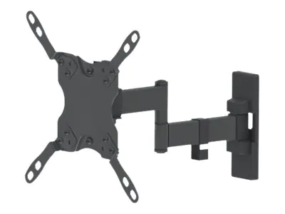 Manhattan TV & Monitor Mount, Wall, Full Motion, 1 screen, Screen Sizes: 13-42", Black, VESA 75x75 to 200x200mm, Max 20kg, Tilt & Swivel with 3 Pivots, Lifetime Warranty - Klammer - für LCD TV - massiver Stahl - Schwarz - Bildschirmgröße: 33-111.8 cm (13"