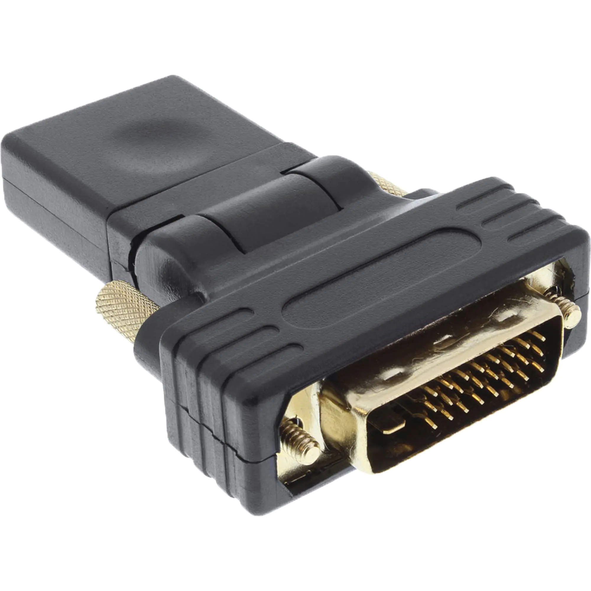 InLine - Videoadapter - HDMI weiblich zu DVI-D männlich - Schwarz - 180° drehbarer Stecker