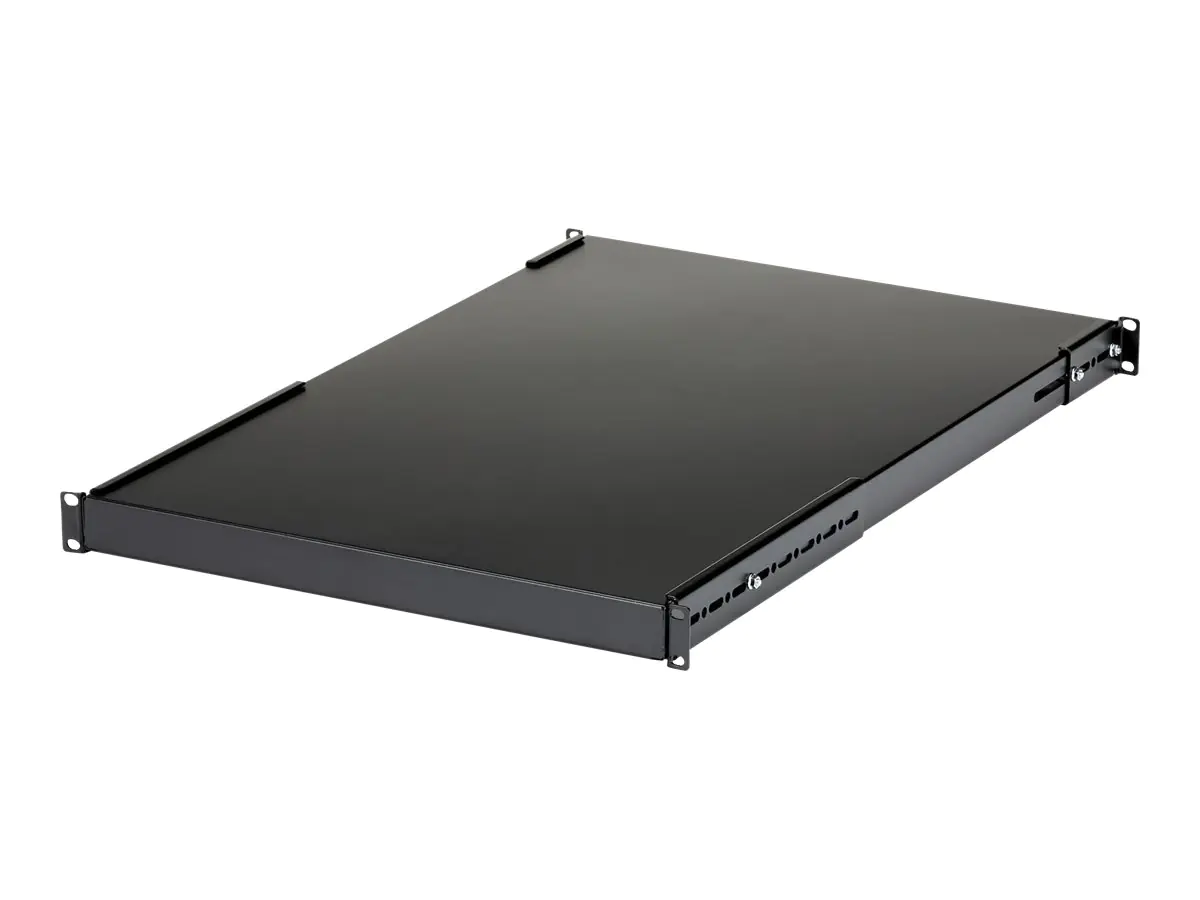 StarTech 1 HE verstellbarer Schwerlast Fachboden für Server Rack/ Schrank bis 80 Kg - Fachboden für Serverschrank 1HE - Rack - Regal - Schwarz - 1U - 48.3 cm (19") - für P/N: RK1233BKM, RK2433BKM, RK2537BKM, RK3236BKF, RK4236BKB, RK4242BK24, RK4242BK30