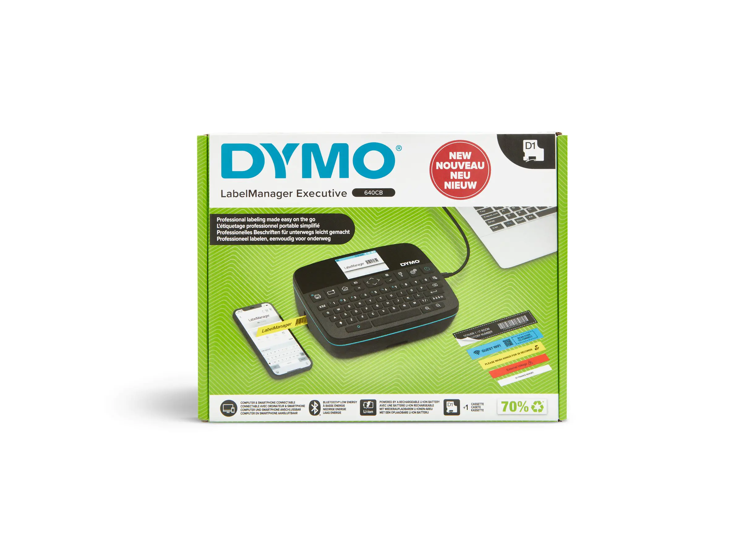 Dymo LabelMANAGER 640CB - Beschriftungsgerät - s/w - Thermotransfer - Rolle (2,4 cm)