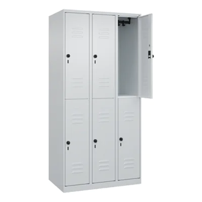 C+P Kleiderspind Classic PLUS 900 x 1.850 x 500 mm (B x H x T) 3 Abteile Stahl lichtgrau