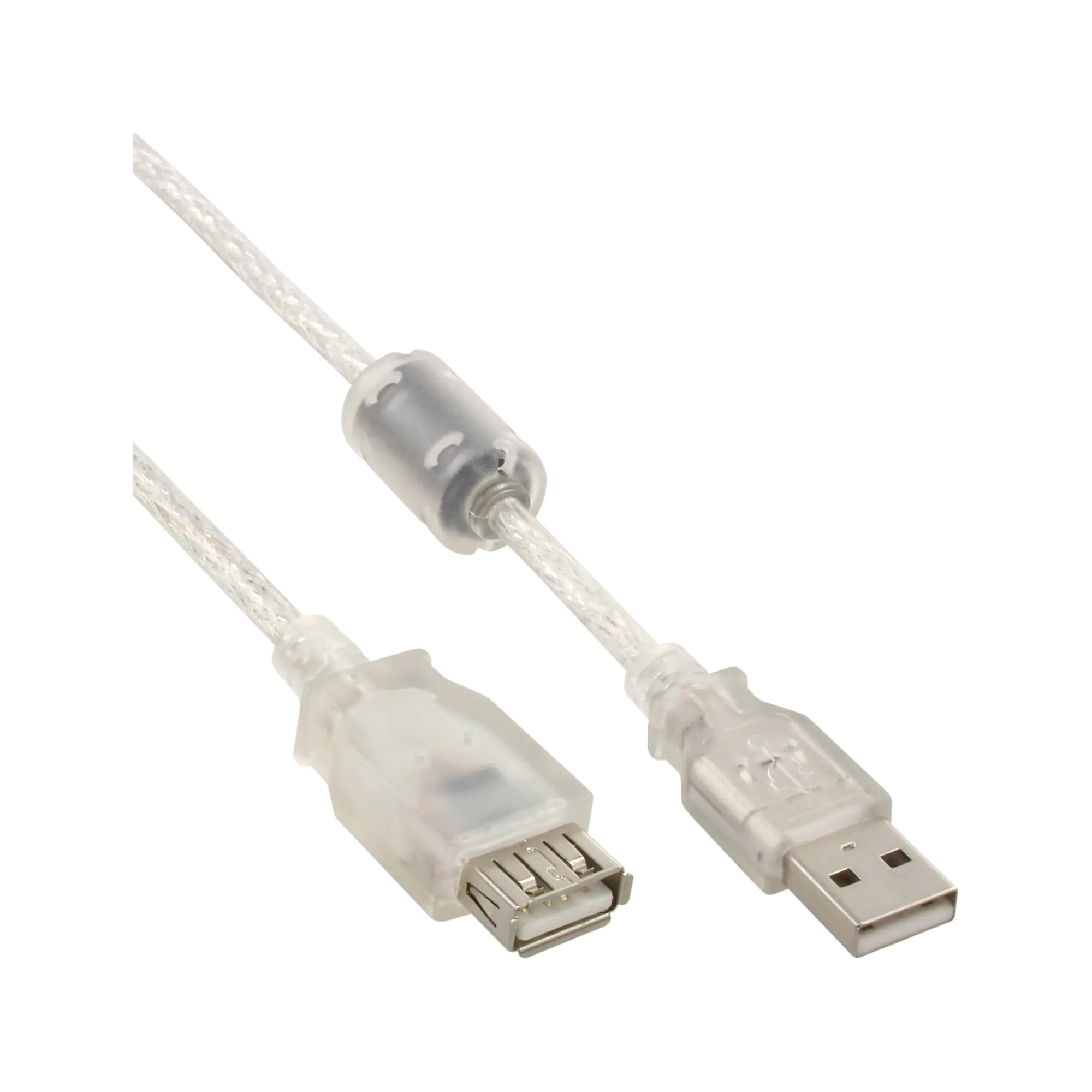 InLine - USB-Verlängerungskabel - USB (W) zu USB (M) - USB 2.0 - 3 m - durchsichtig