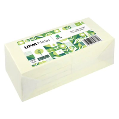 UPM Notes Haftnotiz 75 x 75 mm (B x H) gelb 100 Bl./Block 12 Block/Pack.