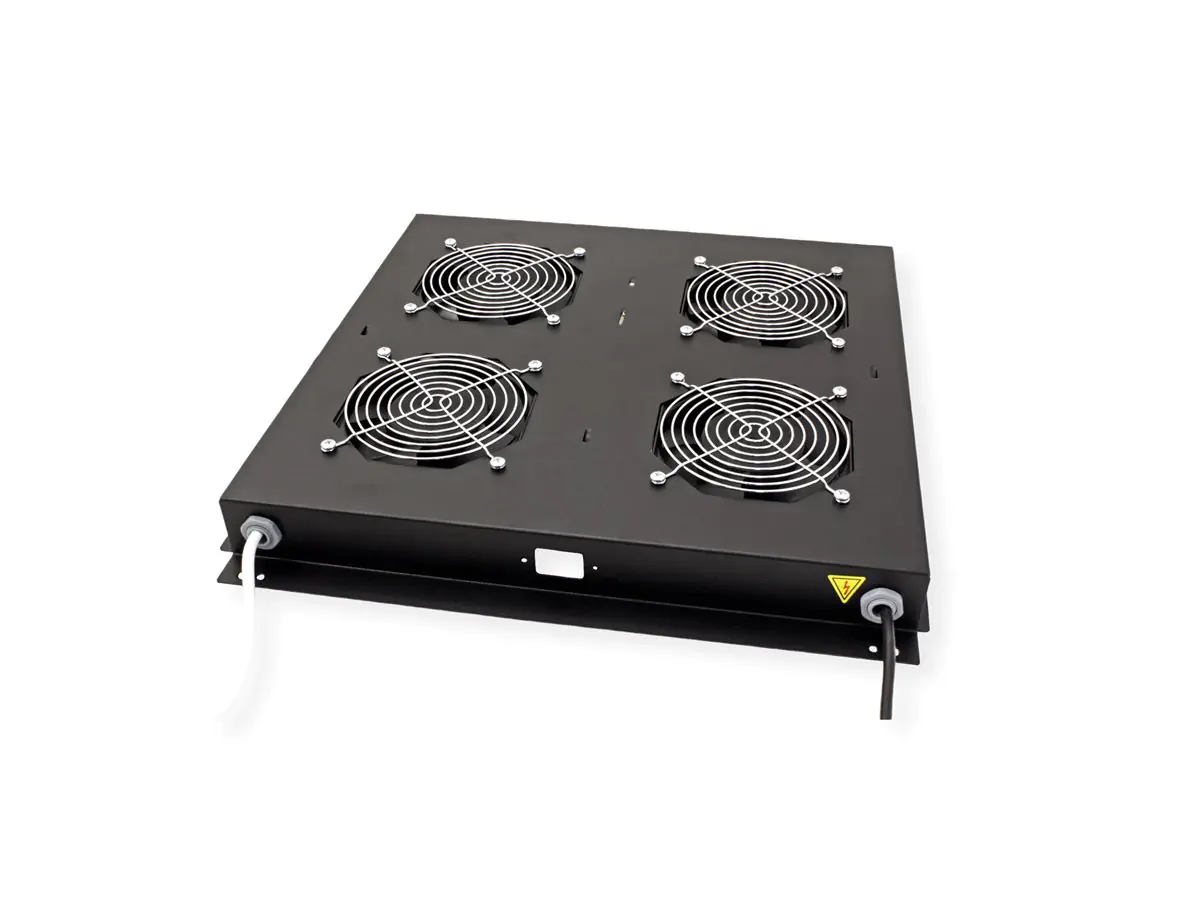 ROLINE Rack-Lüfter - 4 Lüfter - auf Dach montierbar - Jet Black, RAL 9005 - 48.3 cm (19") 26.21.0246