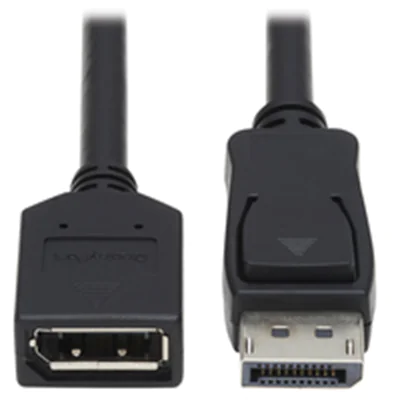 Eaton Tripp Lite Series DisplayPort Extension Cable with Latch, 4K @ 60 Hz, HDCP 2.2 (M/F), 15 ft. (4.57 m) - DisplayPort-Verlängerungskabel - DisplayPort (M) zu DisplayPort (W) - 4.57 m - 4K Unterstützung, eingerastet - Schwarz