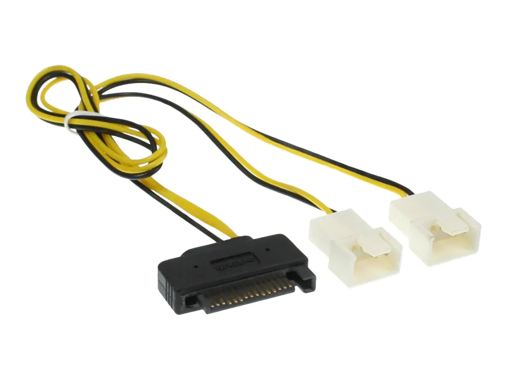 InLine Y-cable - Netzteil für Lüfter - 4-polig PWM (M) zu SATA-Stromstecker (W) - 30 cm