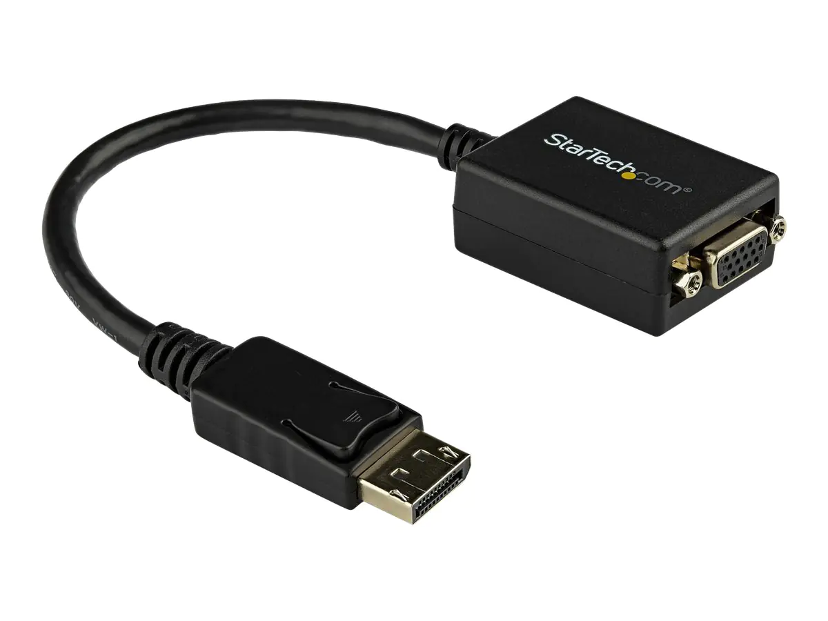 StarTech DisplayPort auf VGA Video Adapter - DP 20 Pin (St) zu VGA 15 Pin (Bu) Konverter - 1920x1200 - Display-Adapter - DisplayPort (M) zu HD-15 (VGA) (W) - 27.94 cm - eingerastet - Schwarz - für P/N: DK30C2DAGPD, MST14DP123DP, TB32DP14, TB3CDK2DP, TB3CD
