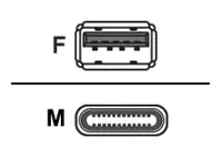 Helos PREMIUM - USB-Adapter - USB Typ A (W) gewinkelt zu 24 pin USB-C (M) gerade - USB 3.1 OTG - Schwarz