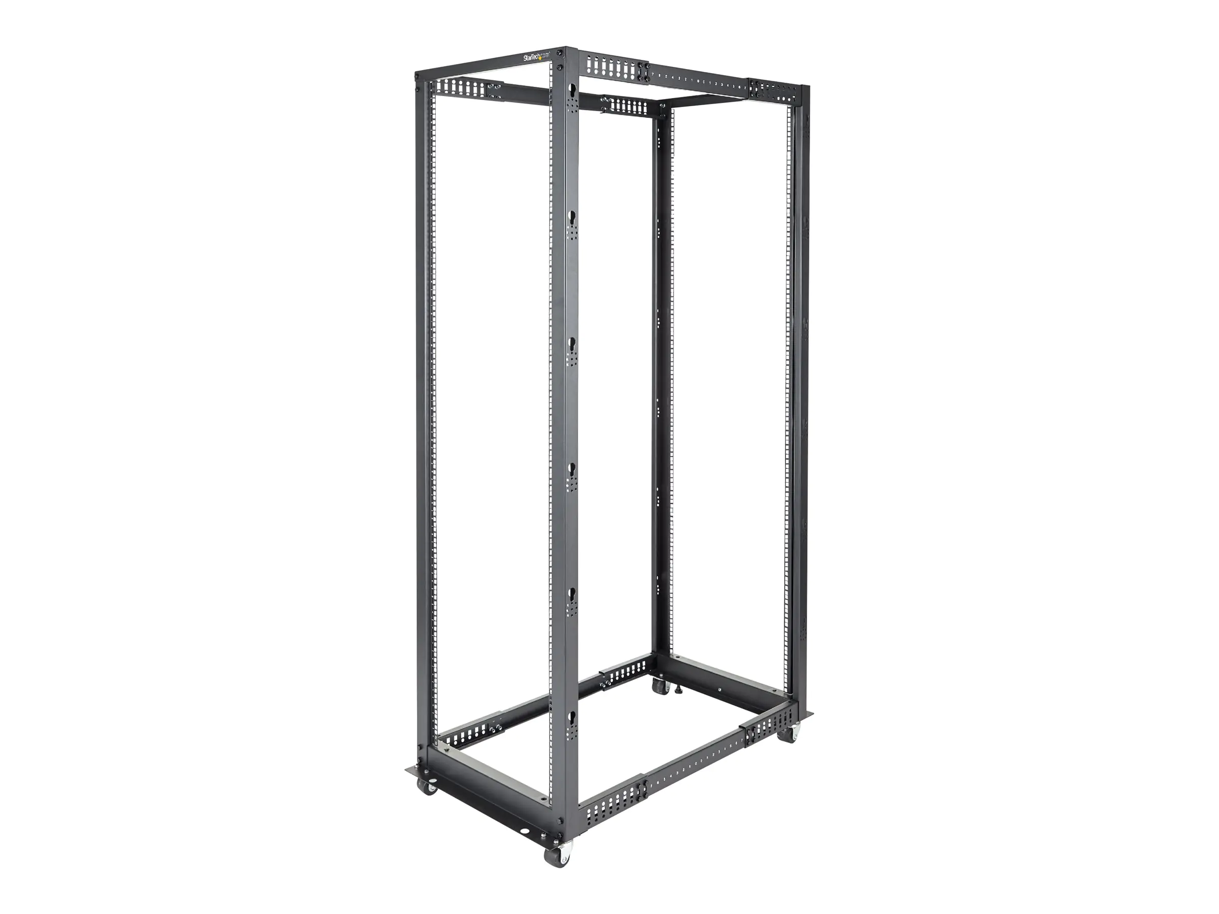 StarTech.com Open Frame Rack 42HE - 4 Pfosten Serverschrank - 58 cm - 104 cm tiefenverstellbar mit Rollen / Nivellierfüße und Kabelverwaltung (4POSTRACK42)