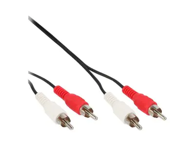 InLine - Audio-Splitter - RCA x 2 männlich zu RCA x 2 männlich - 2 m - Schwarz