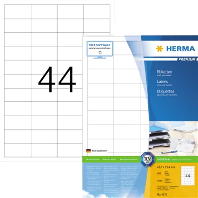 HERMA Etikett PREMIUM 4272 48,3x25,4mm weiß 4.400 St./Pack.