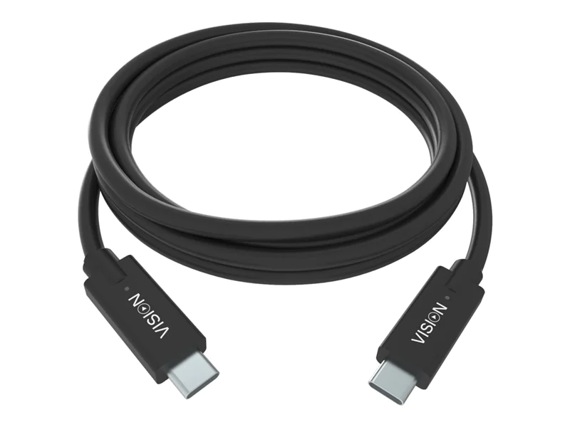 Vision - USB-Kabel - 24 pin USB-C (M) zu 24 pin USB-C (M) - Thunderbolt 3 / USB 3.0 / USB 3.1 Gen 1 - 3 A - 2 m - Schwarz