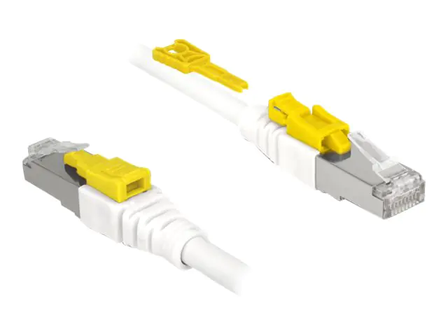 Delock Secure - Patch-Kabel - RJ-45 (M) bis RJ-45 (M) - 1 m - STP - CAT 6a - halogenfrei - weiß