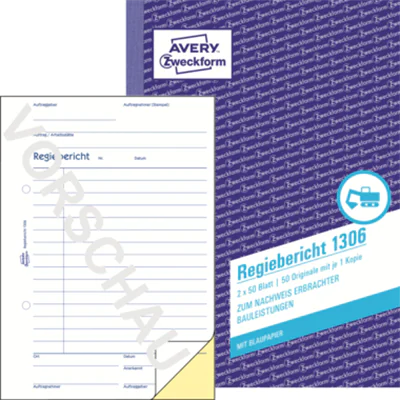 Avery Zweckform Regibericht 1306 DIN A5 2x50Blatt