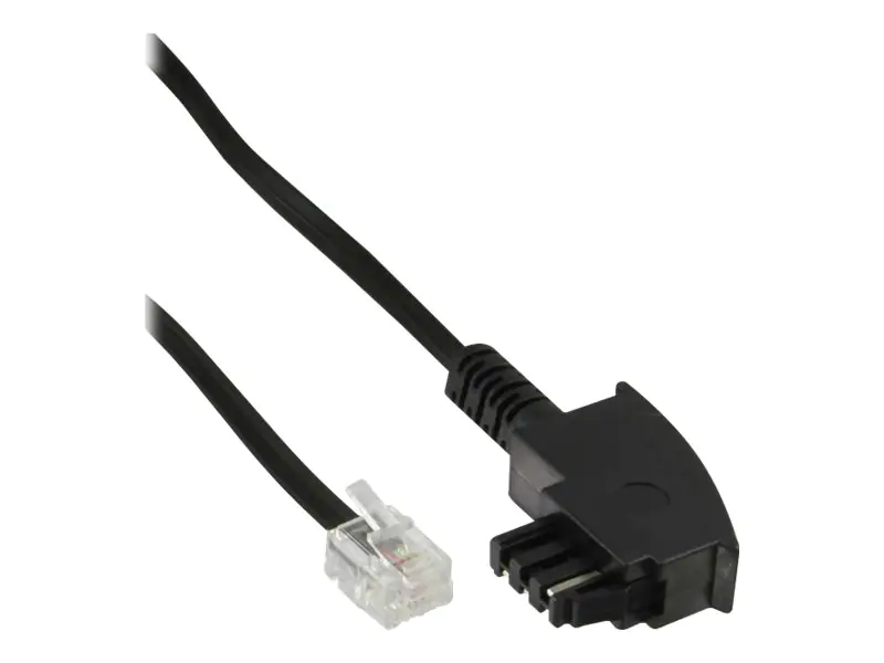 InLine - Telefonkabel - RJ-11 (M) zu TAE-F (M) - 10 m - Schwarz