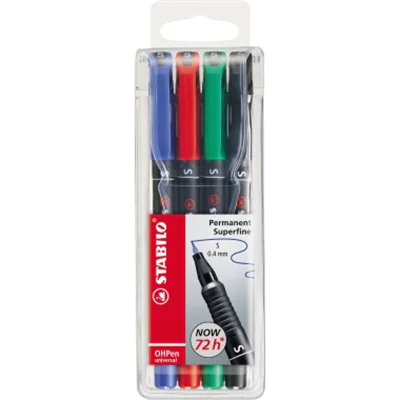 STABILO Folienschreiber OHPen 841/4 S 0,4mm sortiert 4 St./Pack.