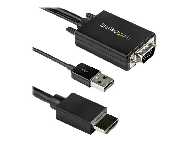 StarTech 2m VGA to HDMI Converter Cable with USB Audio Support & Power, Analog to Digital Video Adapter Cable to connect a VGA PC to HDMI Display, 1080p Male to Male Monitor Cable - Supports Wide Displays (VGA2HDMM2M) - Adapterkabel - USB, HD-15 (VGA) män