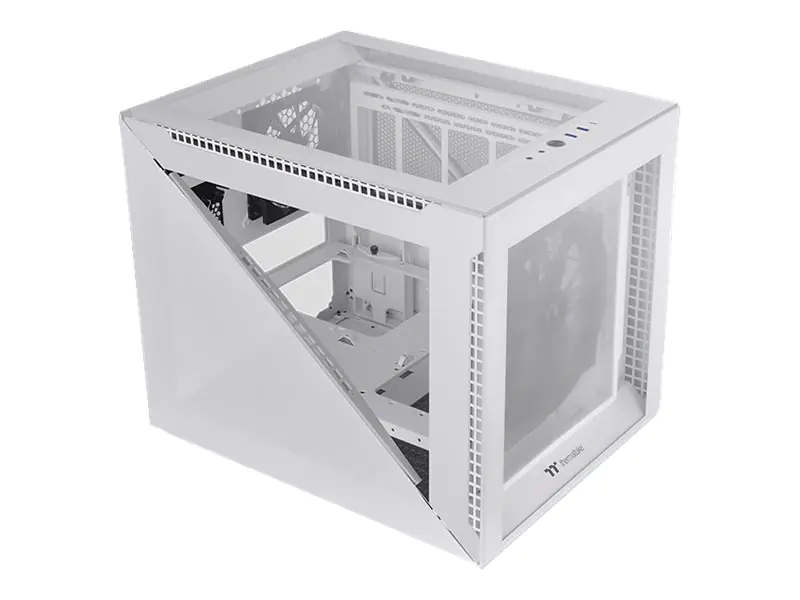 Thermaltake Divider 200 TG Snow - Micro-Case - micro ATX - Seitenteil mit Fenster (gehärtetes Glas) - keine Spannungsversorgung (PS/2) - weiß - USB/Audio