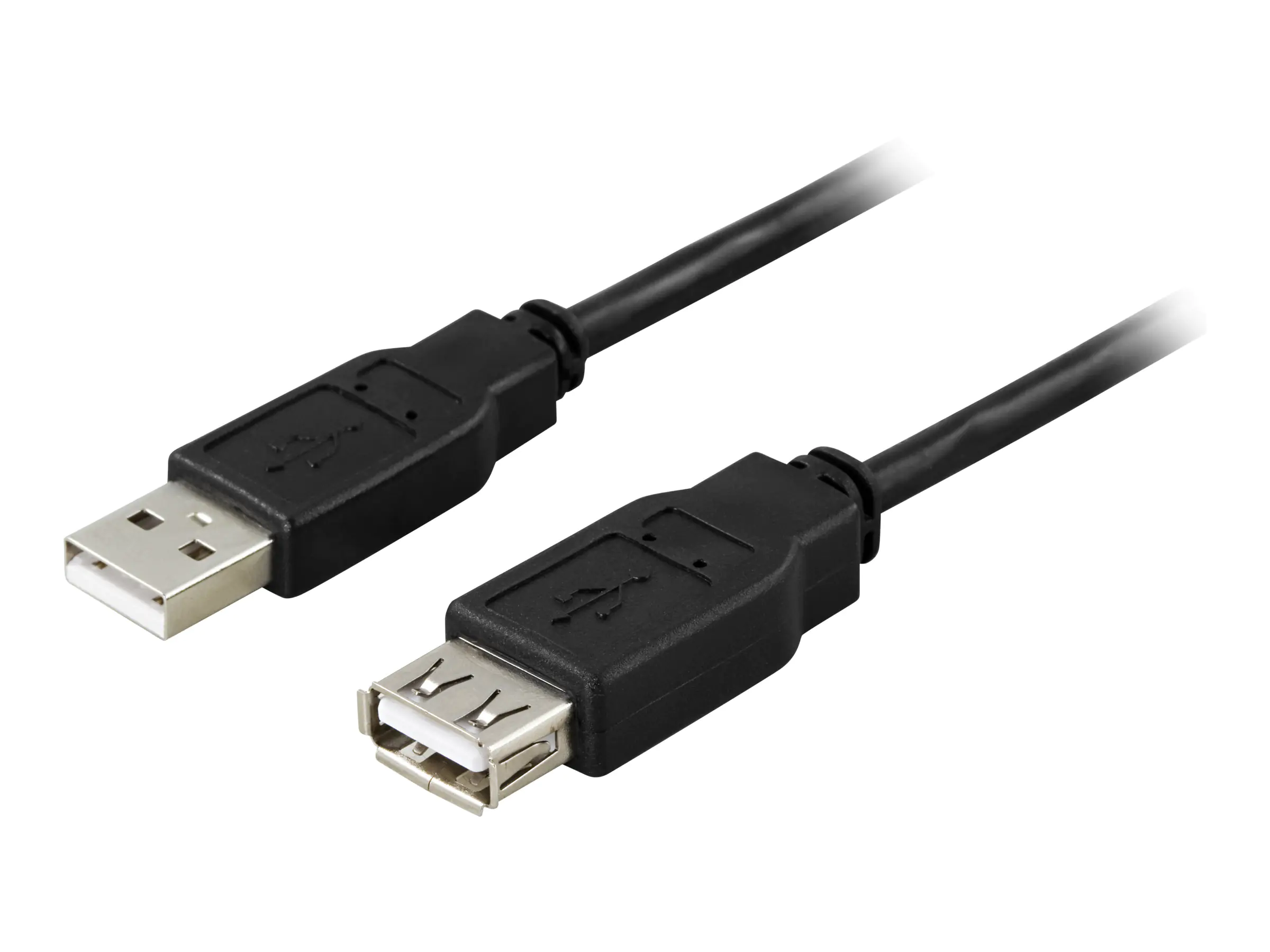 DELTACO USB2-13S - USB-Verlängerungskabel - USB (M) zu USB (W) - USB 2.0 - 3 m - Schwarz