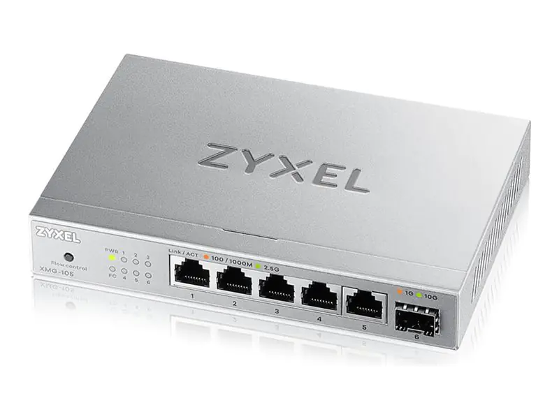 ZyXEL XMG-105 5 Ports 2.5G+ 1 SFP+ MultiGig unmanaged Desktop Switch - Switch - 5-Port