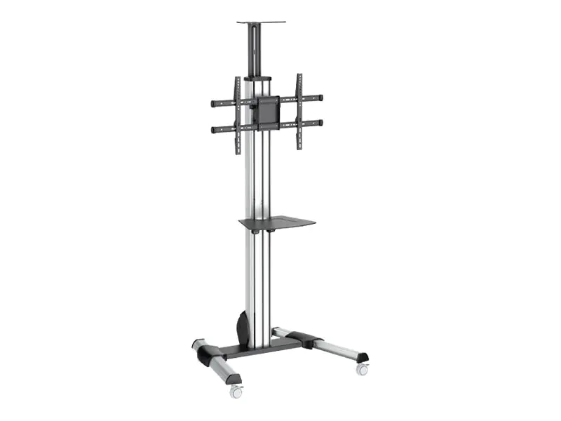 StarTech TV-Wagen - für 32" bis 75" TVs - Höhenverstellbar - Displaywagen - Fernsehwagen - VESA TV Halterung - Wagen für Flachbildschirm - Kunststoff, Aluminium, Stahl - Schwarz, Silber - Bildschirmgröße: 81.3-177.8 cm (32"-70") - für P/N: HDMIPLATE