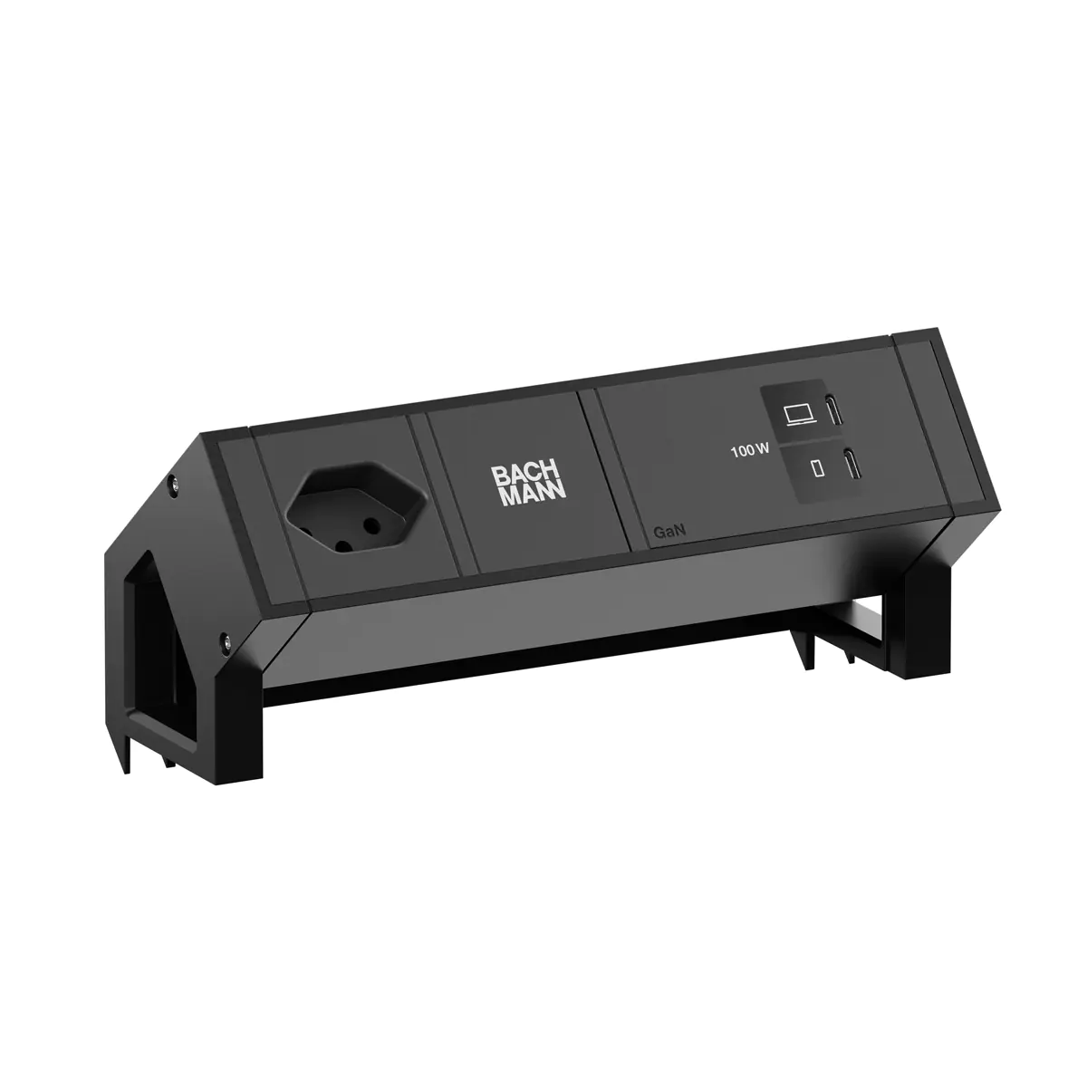 Bachmann DESK2 1xCH 90° 1xUSB C/C 100W RAL9005 - Zubehör Stromversorgung