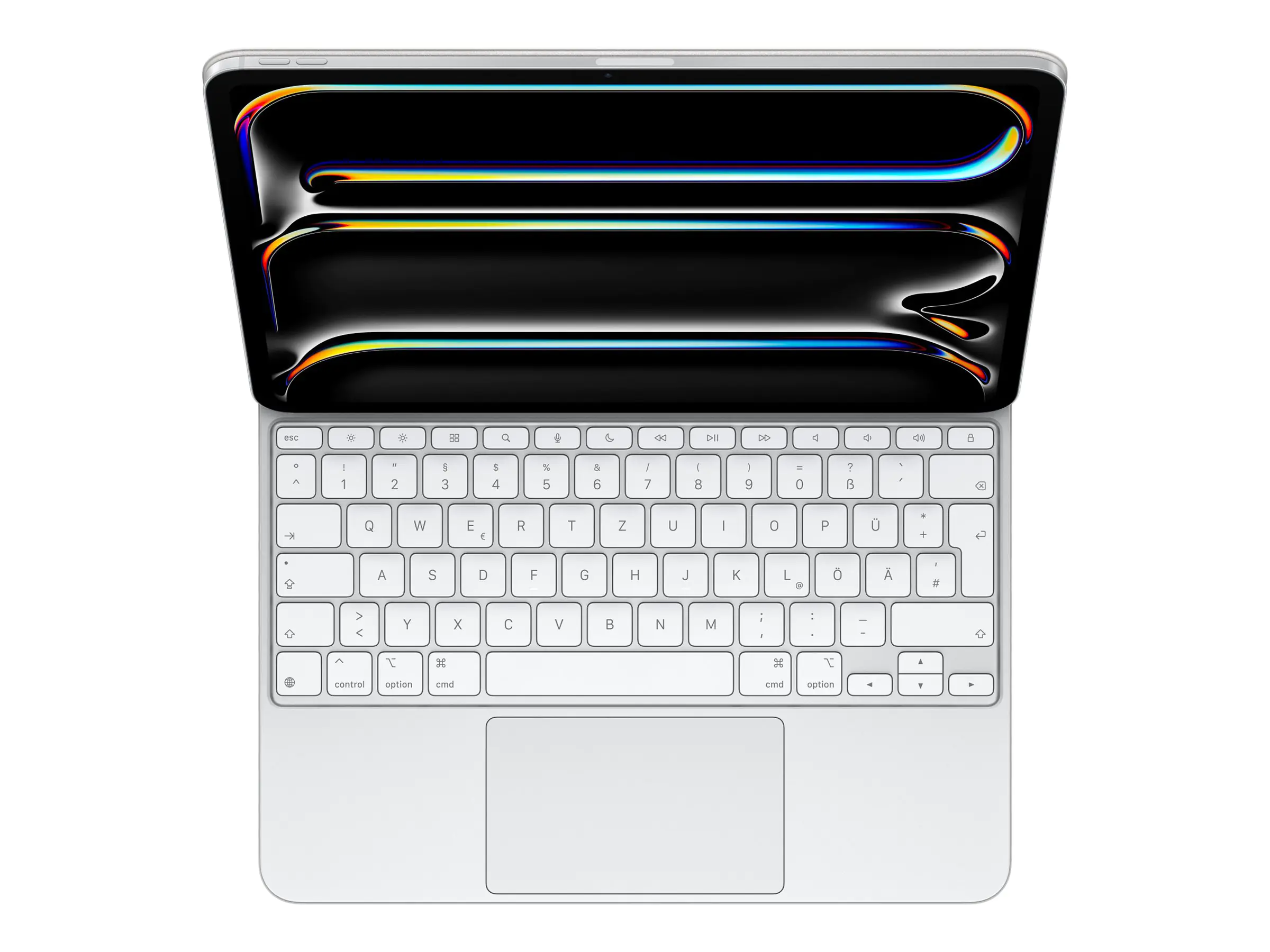 Apple Magic Keyboard - Tastatur und Foliohülle - mit Trackpad - hinterleuchtet - Apple Smart connector - QWERTZ - Deutsch - weiß