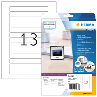 HERMA Etikett SuperPrint 5069 147,3x20 mm weiß 325 St./Pack.