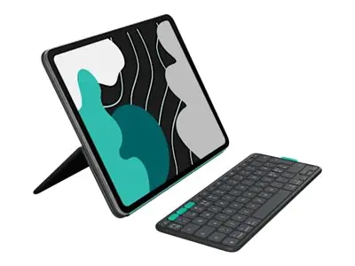 Logitech Flip Folio - Tastatur - full size - kabellos - Bluetooth LE - QWERTY - Nordisch (Dänis