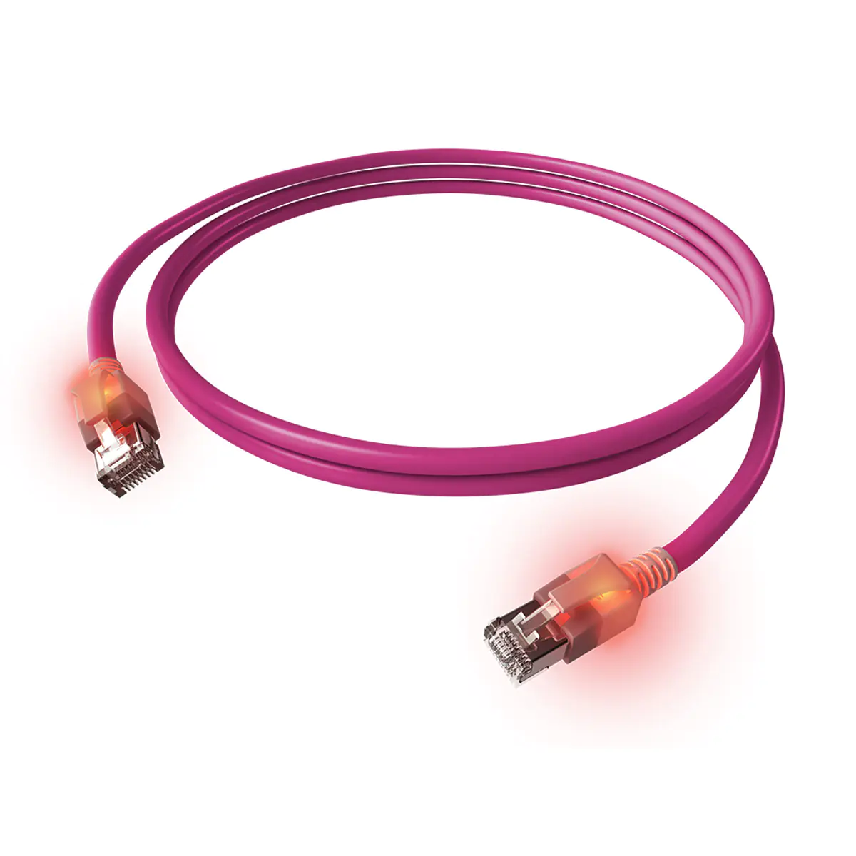 EasyLan DualBoot LED Patchkabel S/FTP violett 1.50m Kat.6A - FTP - SFTP