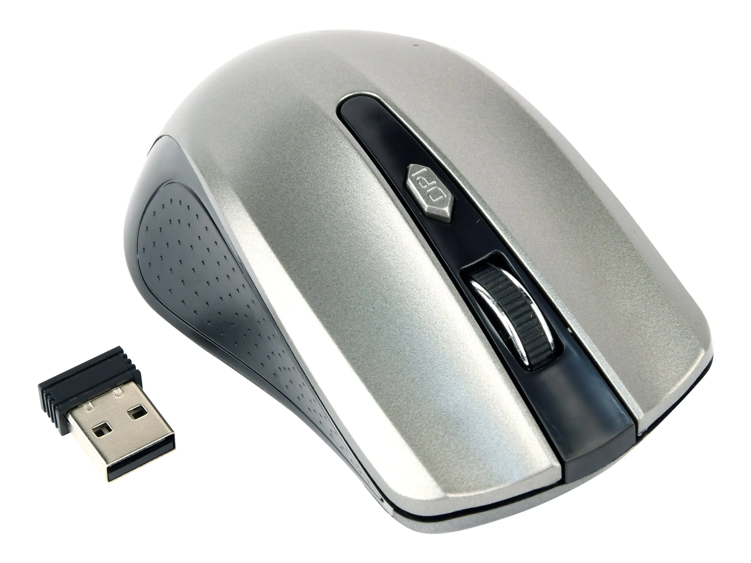Gembird MUSW-4B-04-BG - Maus - optisch - 4 Tasten - kabellos - 2.4 GHz - kabelloser Empfänger (USB) - Schwarz, Space-grau - Blister-Verpackung
