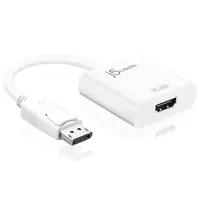 j5create JDA158 - Videoadapter - DisplayPort männlich zu HDMI weiblich - 16 cm - weiß - unterstützt 4K 60 Hz (4096 x 2160)