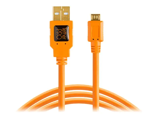 Tether Tools TetherPro - USB-Kabel - USB (M) zu Micro-USB Typ B (M) - USB 2.0 - 4.6 m - leuchtend orange