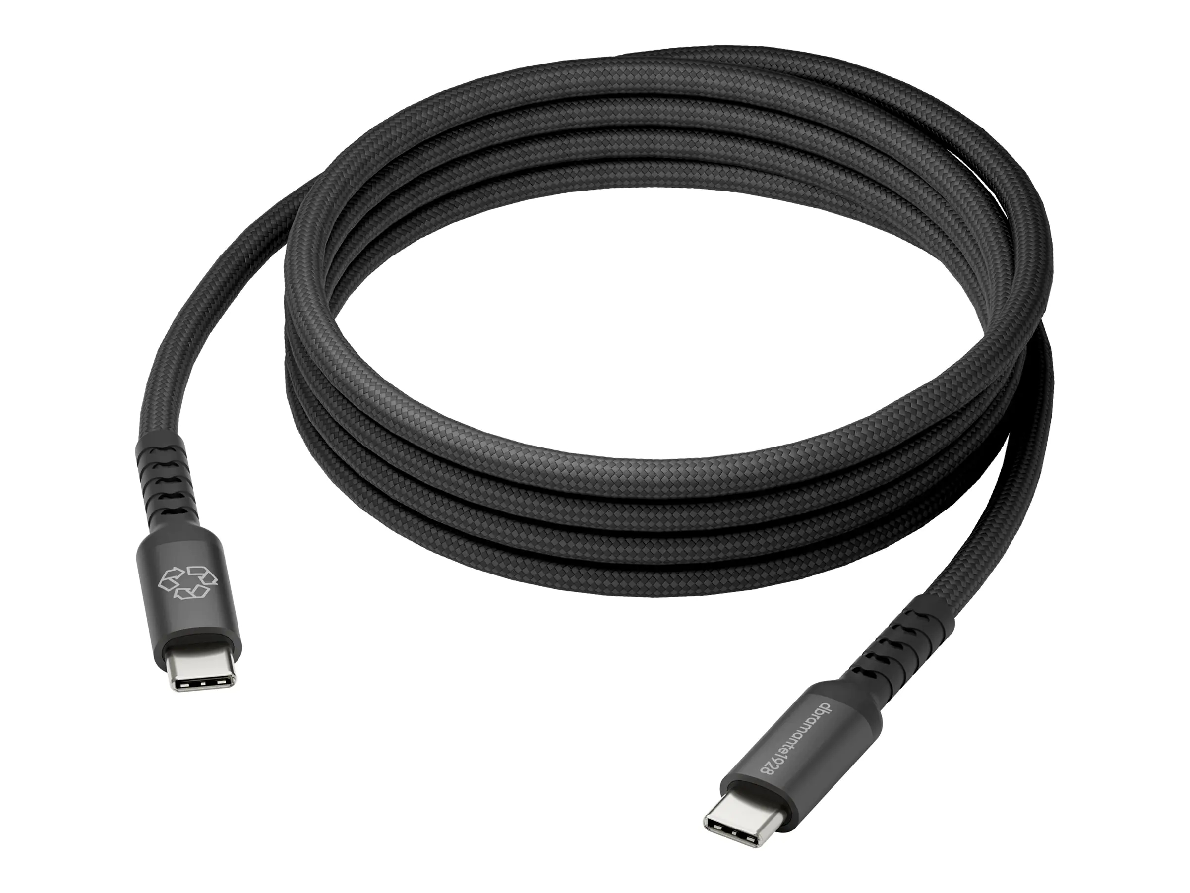 dbramante1928 re-charge it - USB-Kabel - 24 pin USB-C (M) zu 24 pin USB-C (M) - geflochtenes Kabel, bis zu 100W Ladeleistung - Schwarz